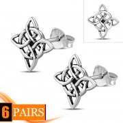 Celtic Sterling Silver Stud Earrings, ep269